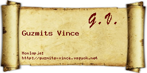 Guzmits Vince névjegykártya