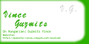 vince guzmits business card